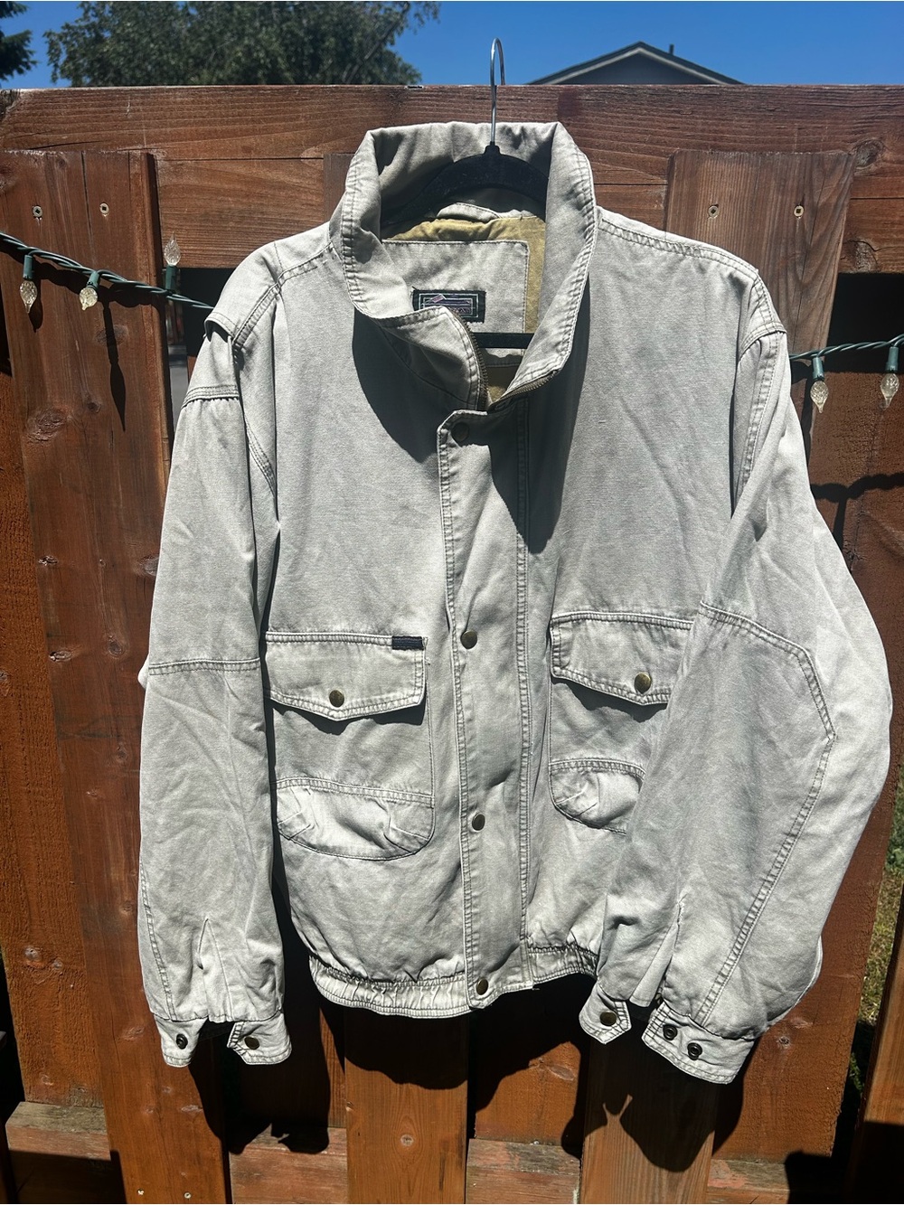 Vintage Men's Light Gray Military Field Jacket